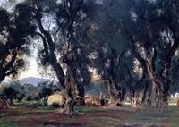 (image for) Handmade Oil painting for home canvas, oil painting framed canvas for living room John Singer Sargenti's art Olive Trees at Corf